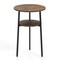Slickblue; Round Side Tables with Storage Shelf, Metal Frame End Tables for Living Room Bedroom and Small Spaces; Category:Accent & End Tables; Image:2